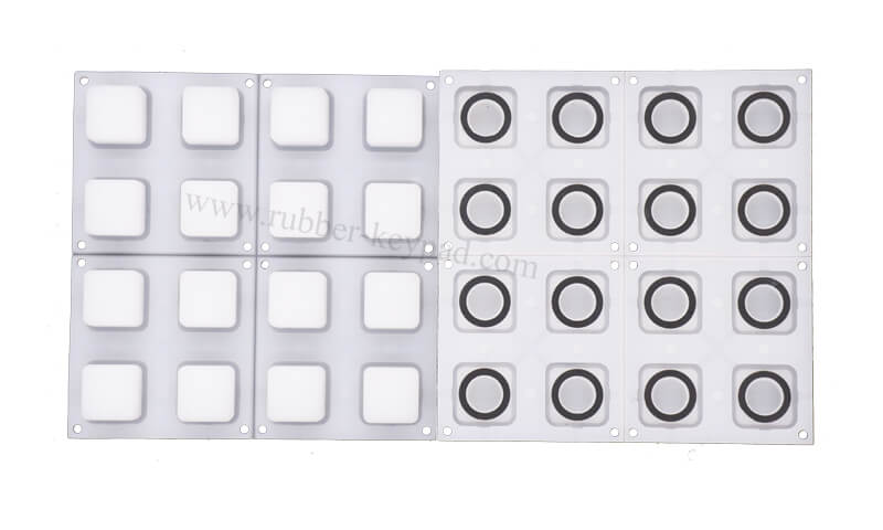 conductive paint keypad 4x4 silicone buttton leitfähige Farbtastatur 4x4 Silikon-Taste
