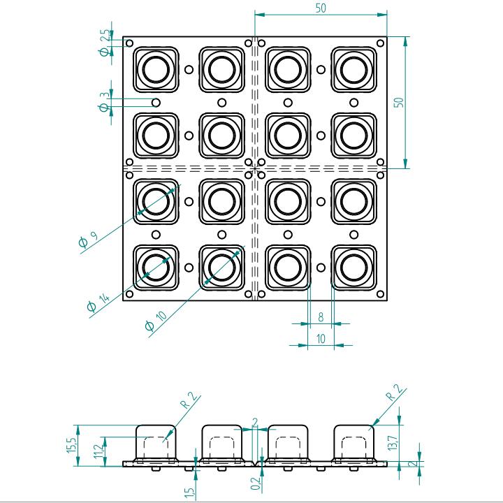 Silikon 4x4 Tastatur
