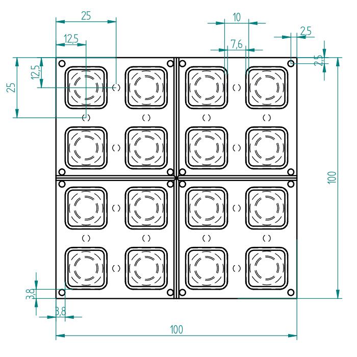 4x4 Silikon-Tastenfeld
