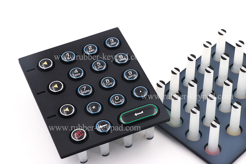 Elektrische Kontakt Epoxy-Doming Beleuchtete Silikonschaltmatte