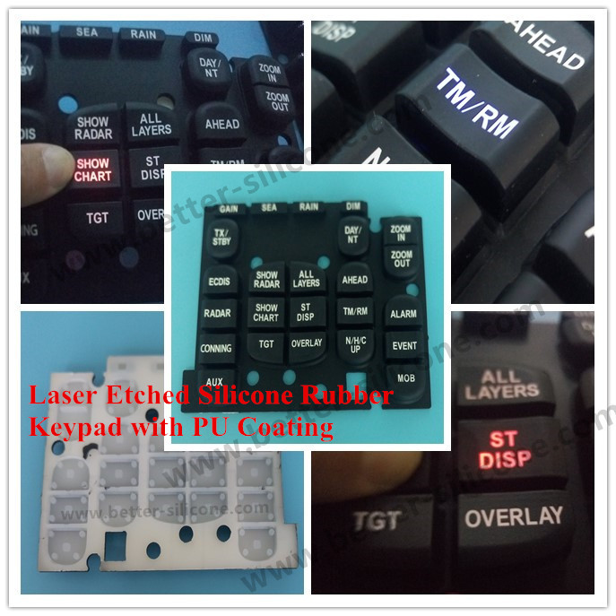 Hinterleuchtung Lasergravur Silikonschaltmatte